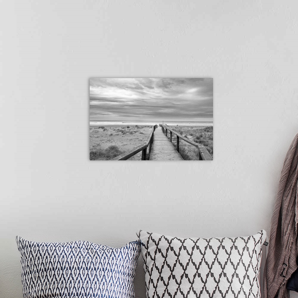 A bohemian room featuring Dunas beach and cloudy day.