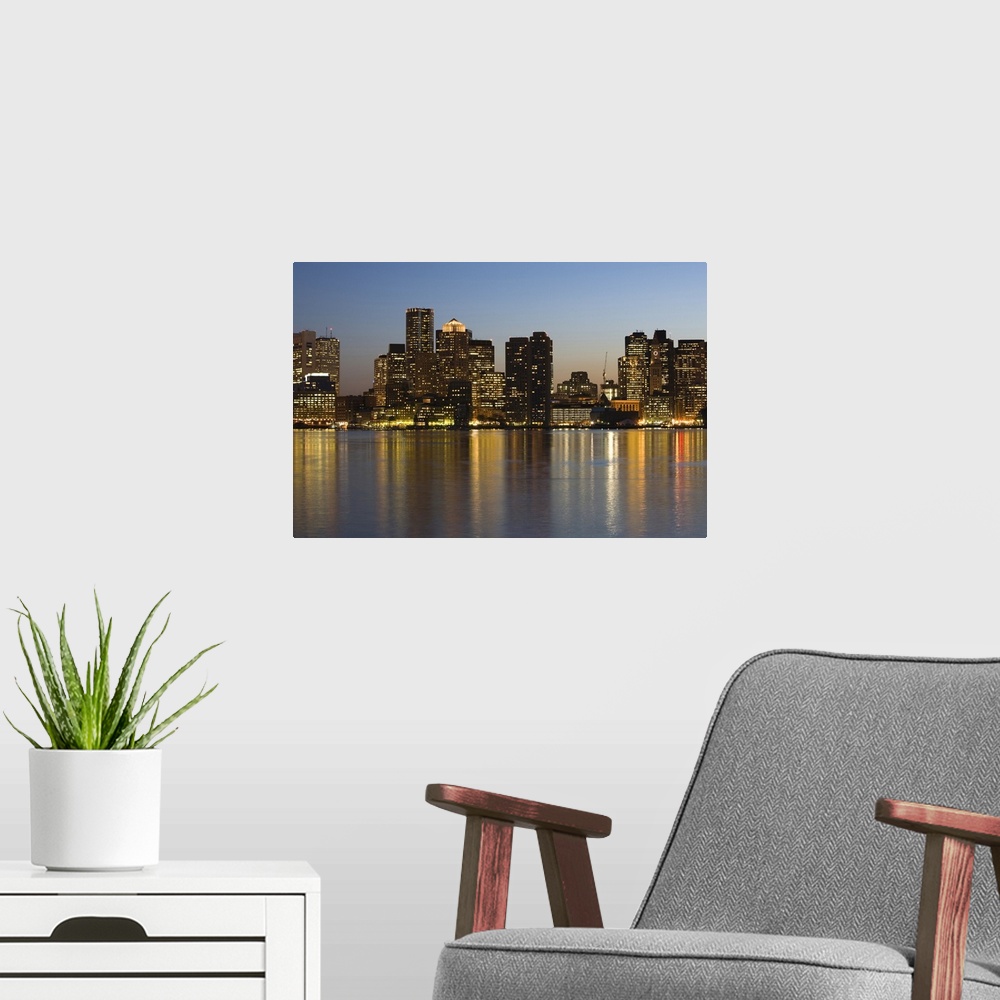 A modern room featuring USA, Massachusetts, Boston, Financial District from East Boston