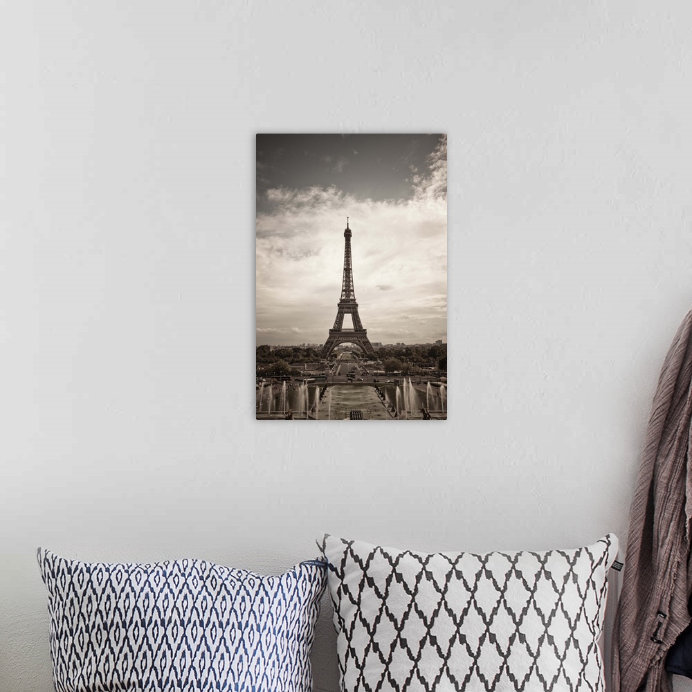 A bohemian room featuring Eiffel Tower as seen from Palais de Chaillot, Trocadero, Paris, France