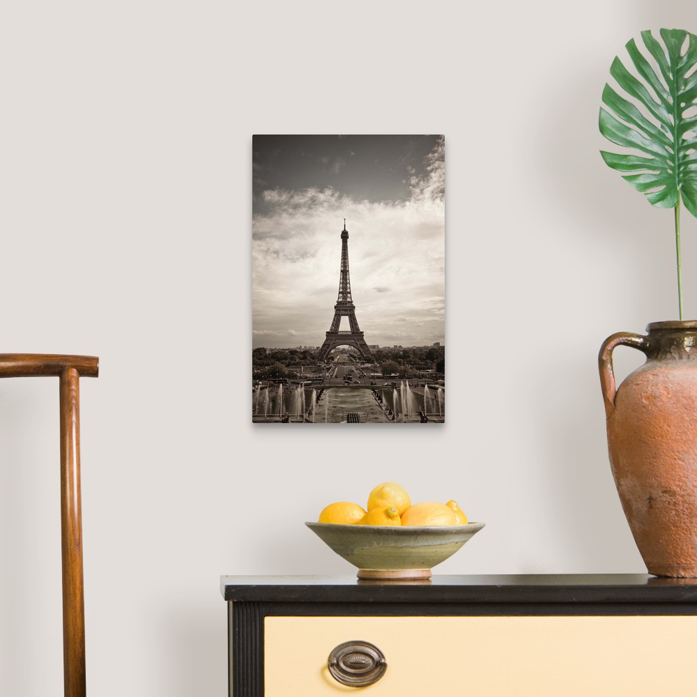 A traditional room featuring Eiffel Tower as seen from Palais de Chaillot, Trocadero, Paris, France