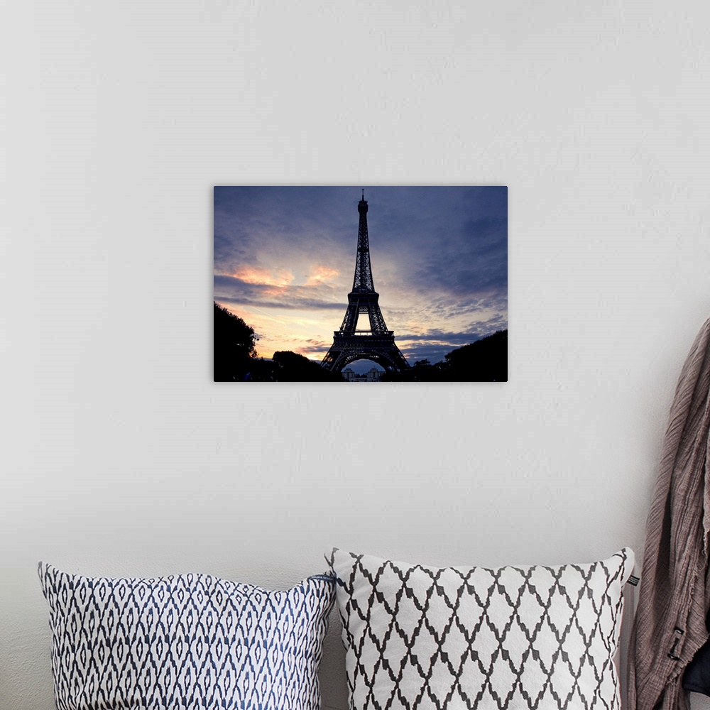 A bohemian room featuring Eiffel Tower at sunset, Paris, France