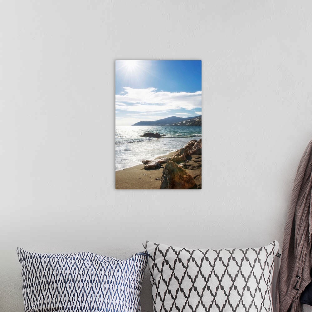 A bohemian room featuring Beach,Sky,Sun,Water,Andalucia,Spain,Rocks,Sea,Mountains,Landscape,Granada,Tranquil Scene, Nature,...