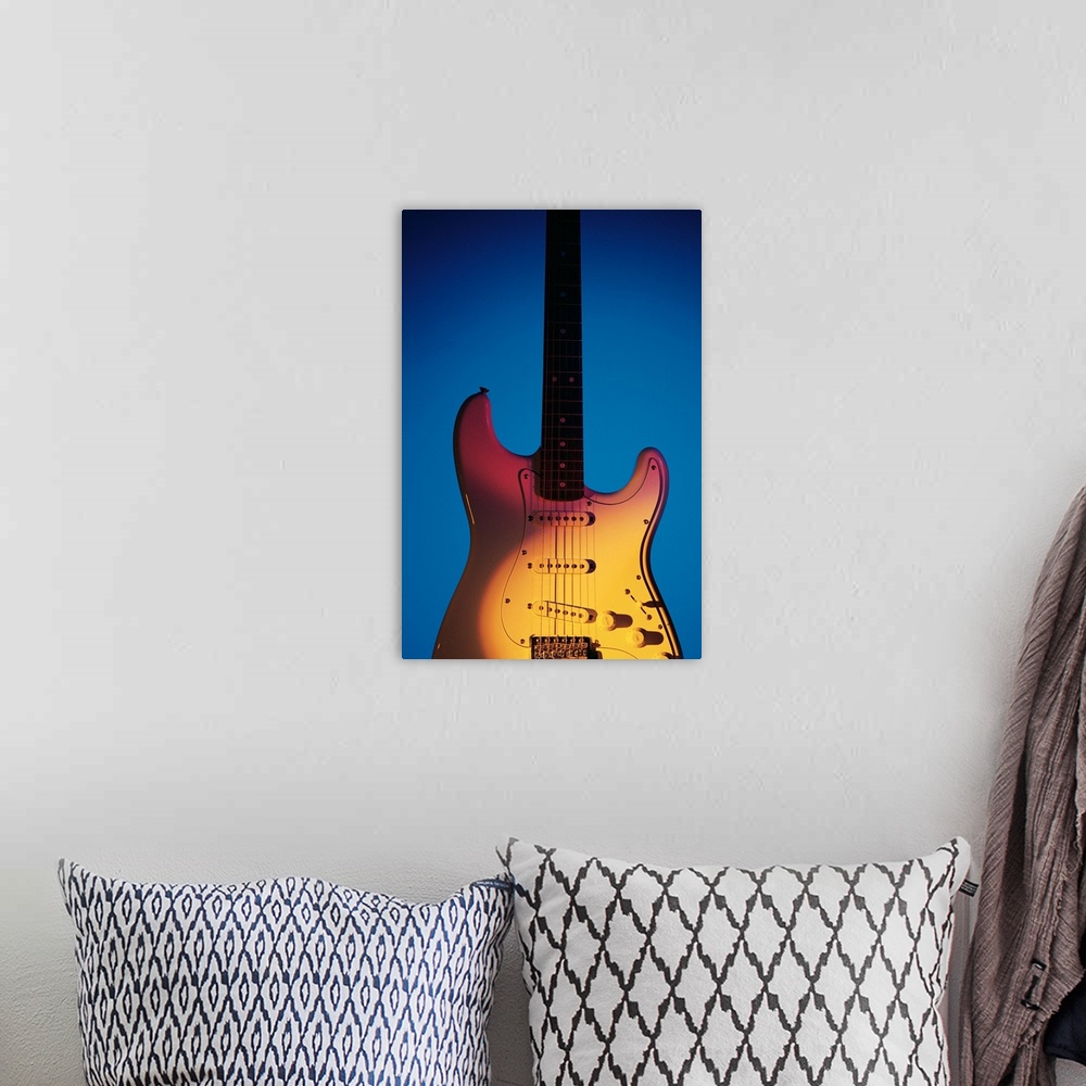 A bohemian room featuring Electric guitar
