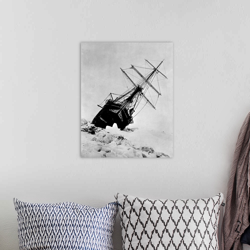 A bohemian room featuring Ernest Shackleton's Ship Endurance Trapped in Ice