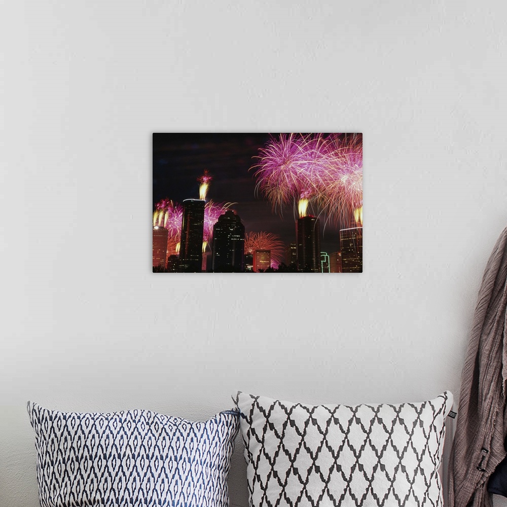 A bohemian room featuring Fireworks Over Houston