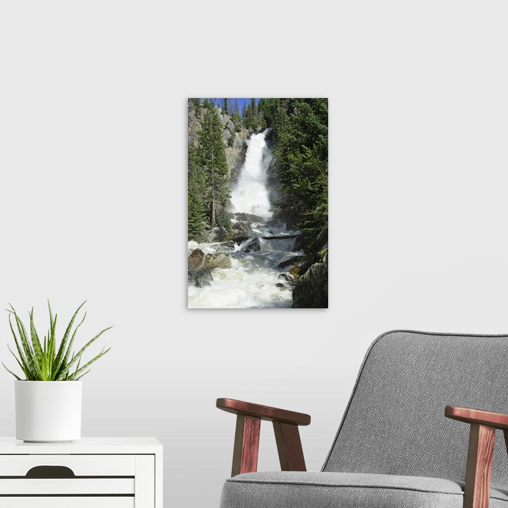 A modern room featuring Fish creek falls in Steamboat Springs, Colorado.