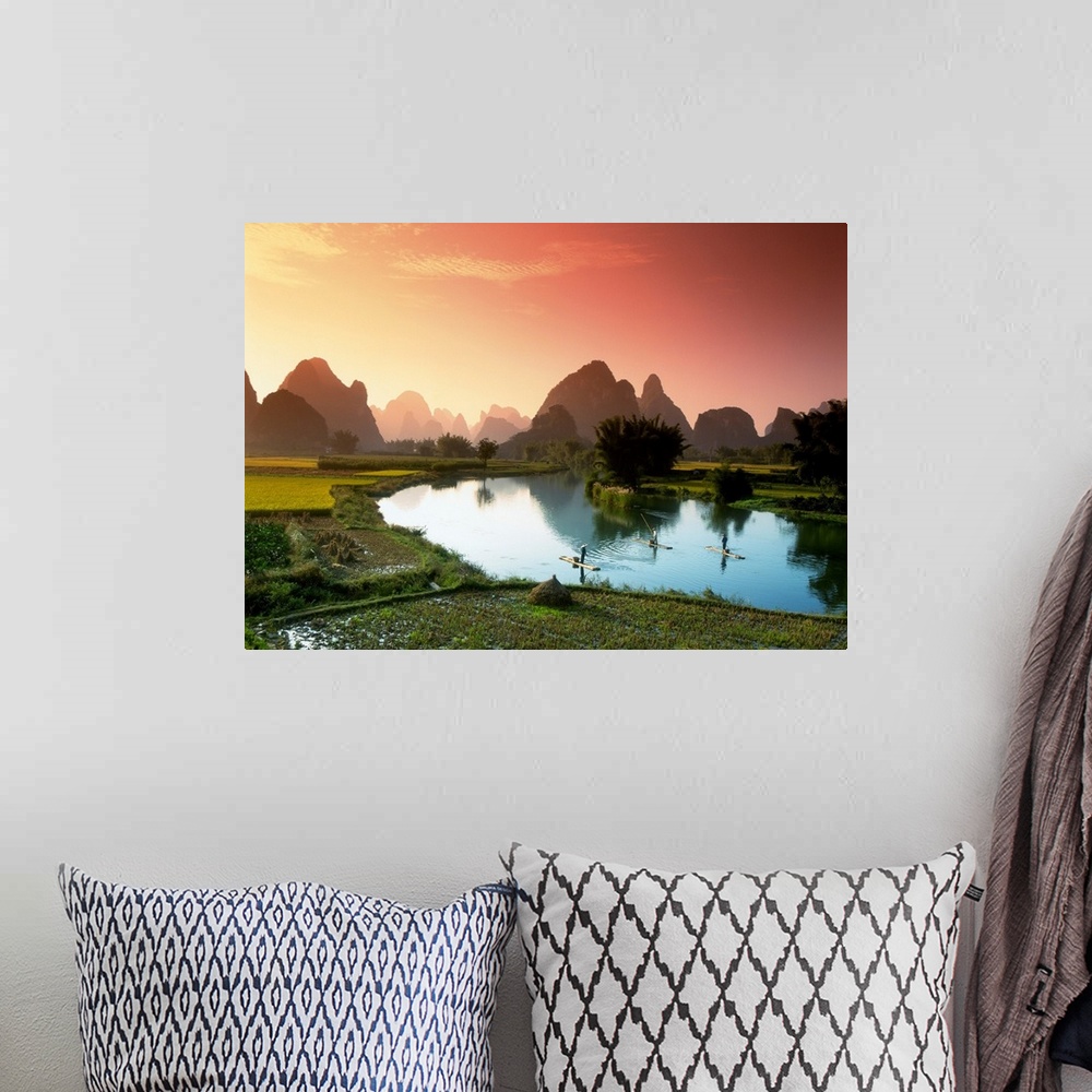 A bohemian room featuring Fishing On The Li River
