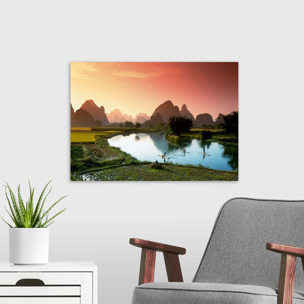 A modern room featuring Fishing On The Li River