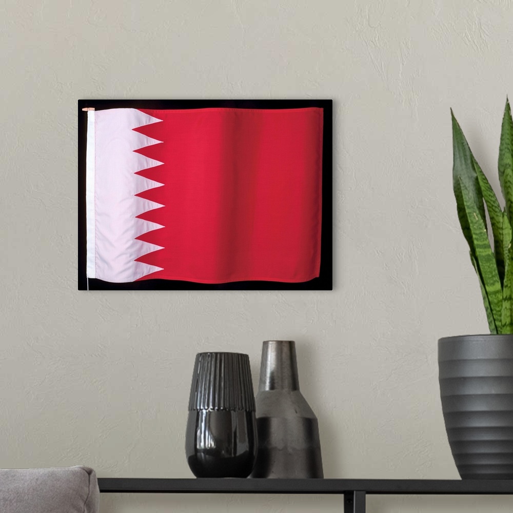 A modern room featuring Flag of Bahrain