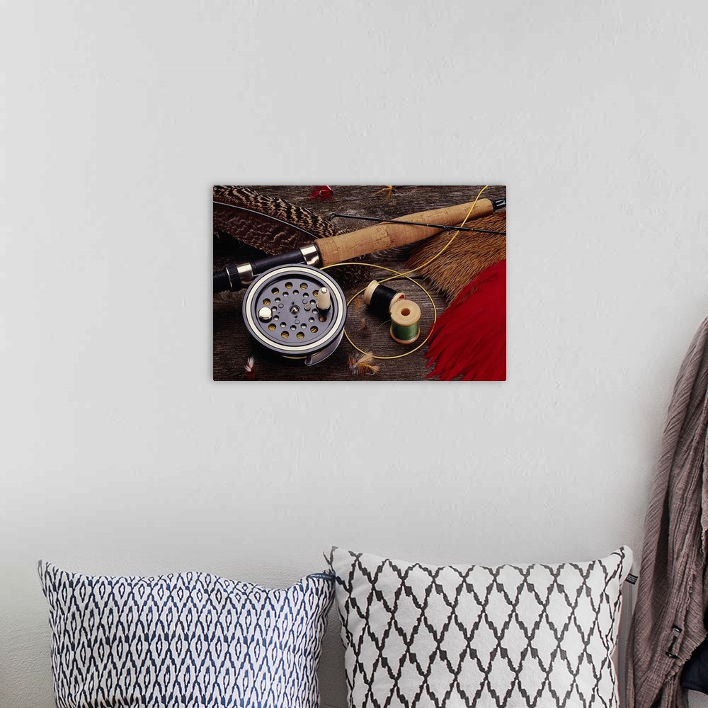 A bohemian room featuring Fly Fishing Reel