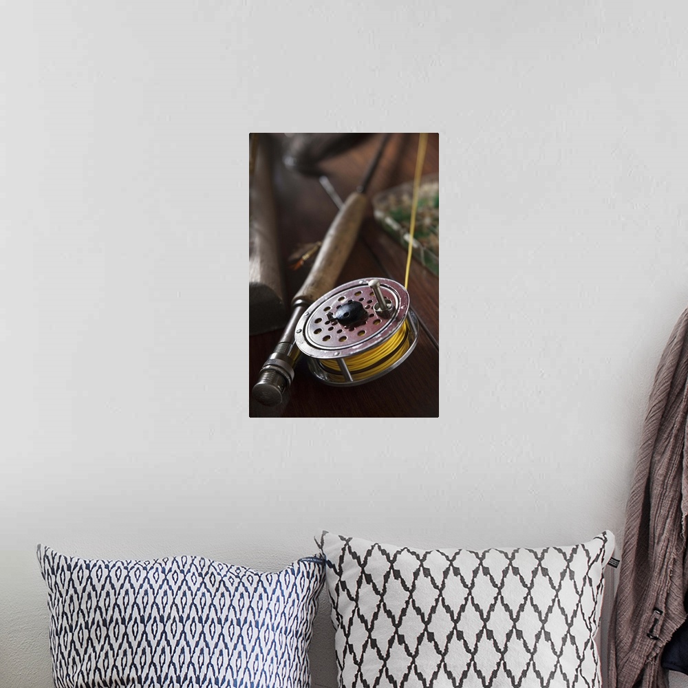 A bohemian room featuring Fly fishing reel