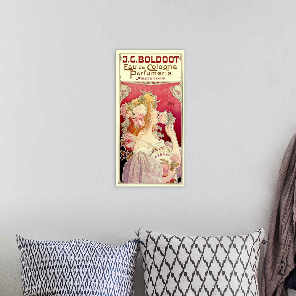A bohemian room featuring Folies-Bergere: Les Demoiselles Du Vingtieme Siecle Poster By A. Trinquier-Trianon