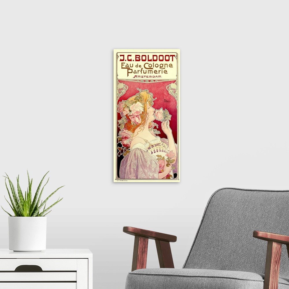 A modern room featuring Folies-Bergere: Les Demoiselles Du Vingtieme Siecle Poster By A. Trinquier-Trianon