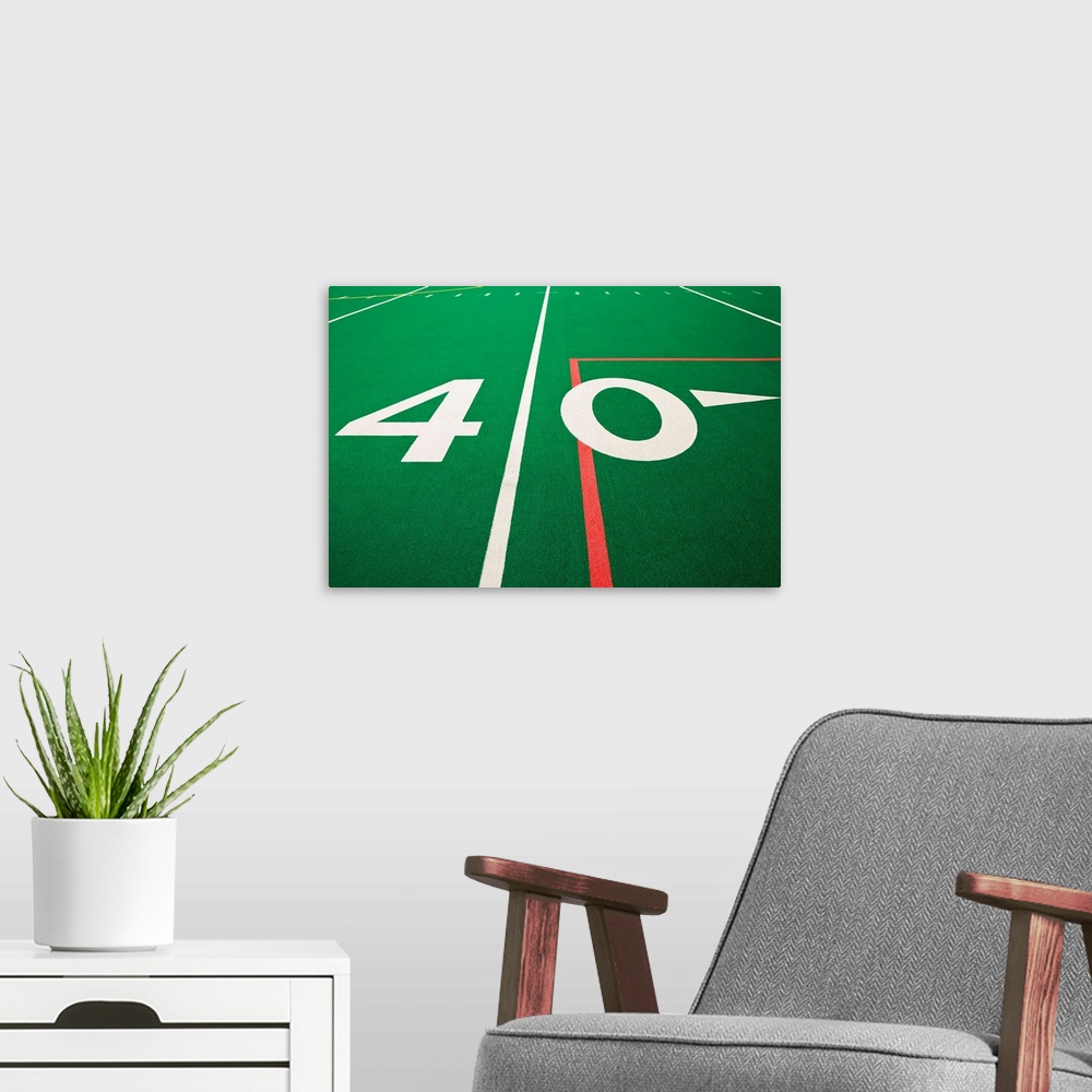 A modern room featuring Forty Yard Maker On Football Field