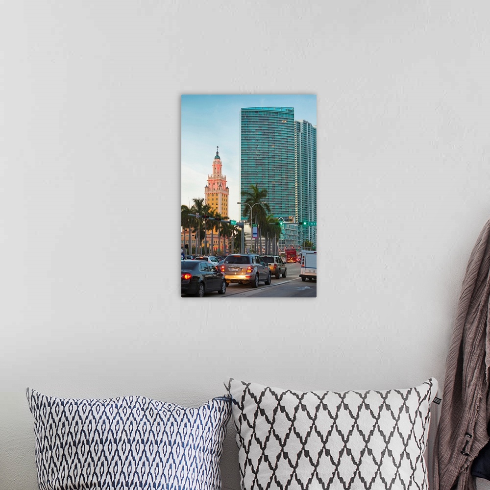 A bohemian room featuring Freedom tower and highrise buildings