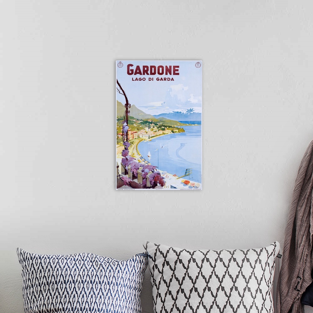 A bohemian room featuring Gardone Lago Di Garda Poster