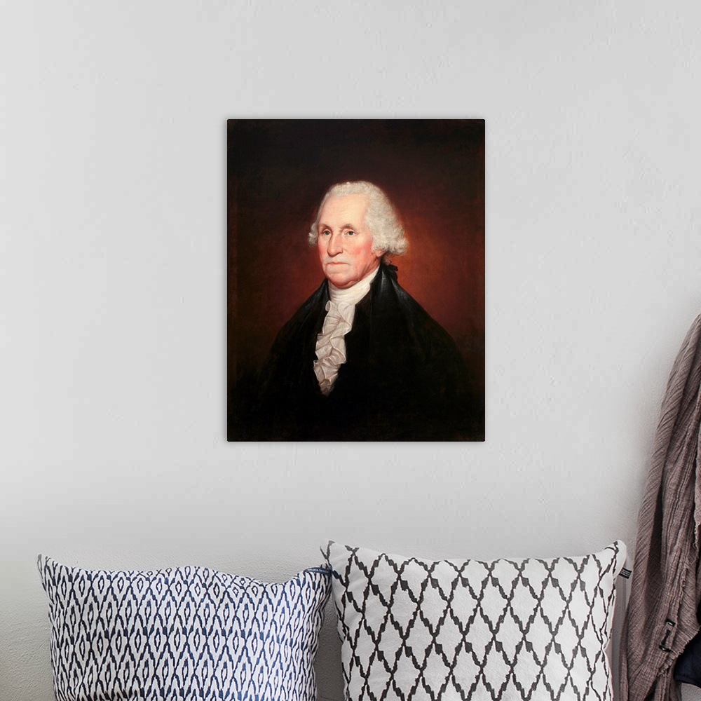 A bohemian room featuring Rembrandt Peale (American, 1778-1860), George Washington, 1795, oil on canvas, 75.6 x 64.5 cm (29...