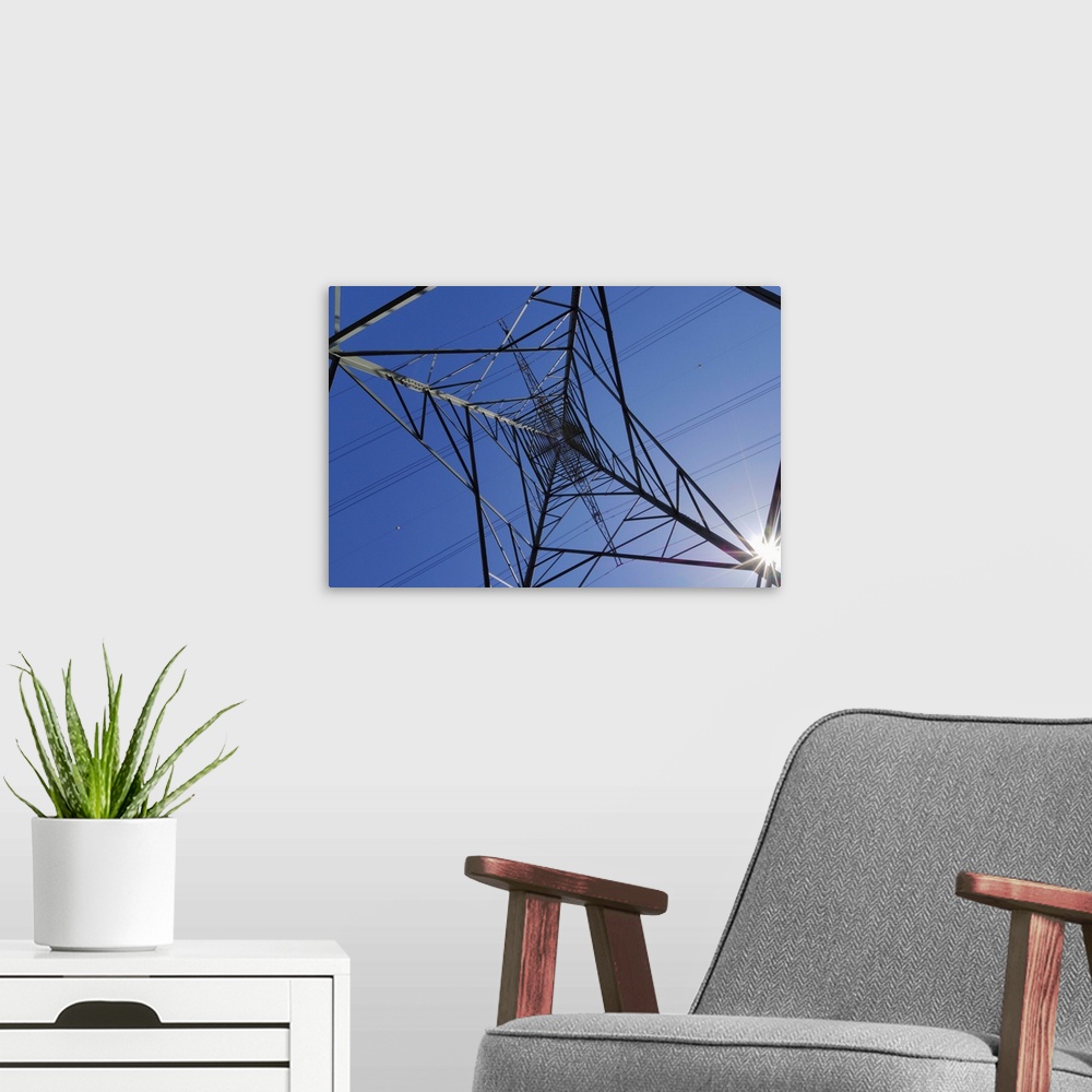 A modern room featuring Germany, Bavaria, Electricity pylon, low angle view