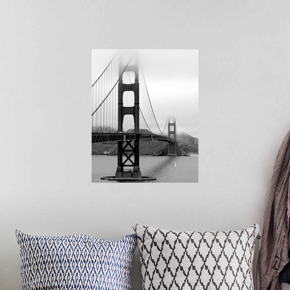 A bohemian room featuring Golden Gate Bridge