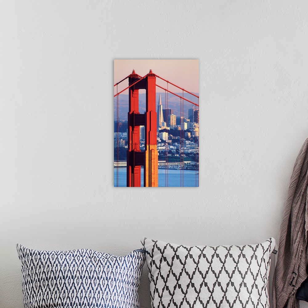 A bohemian room featuring Golden Gate Bridge And San Francisco Skyline
