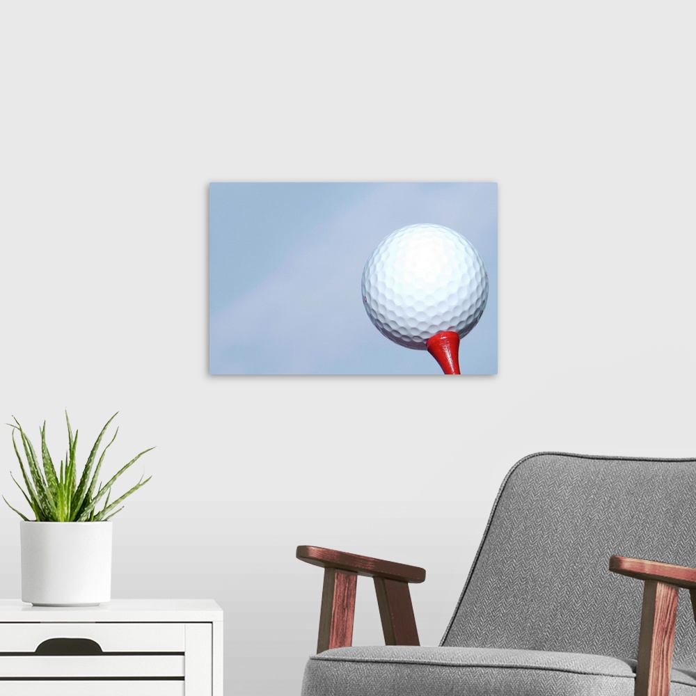 A modern room featuring Golf ball and tee