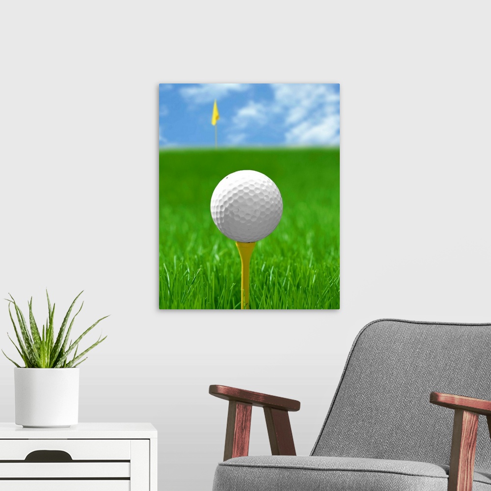 A modern room featuring Golf Ball On Tee