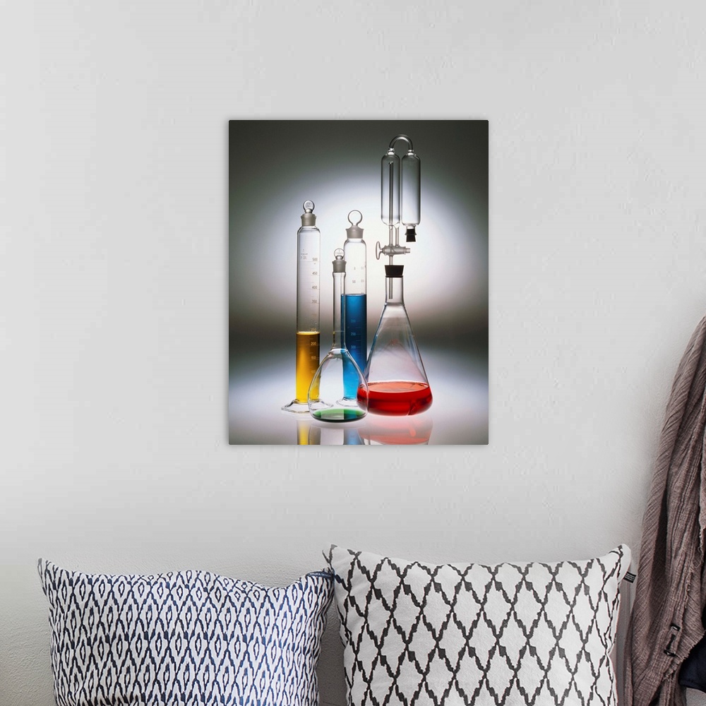 A bohemian room featuring Graduated Cylinders And Flasks