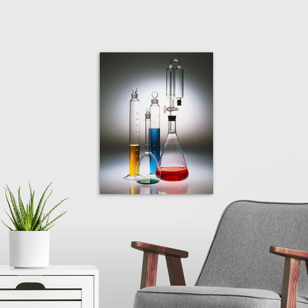 A modern room featuring Graduated Cylinders And Flasks