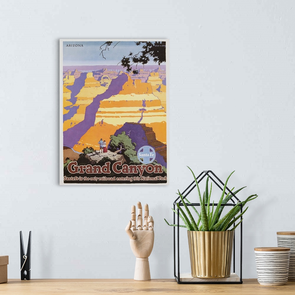 A bohemian room featuring Grand Canyon Poster By Oscar Bryn
