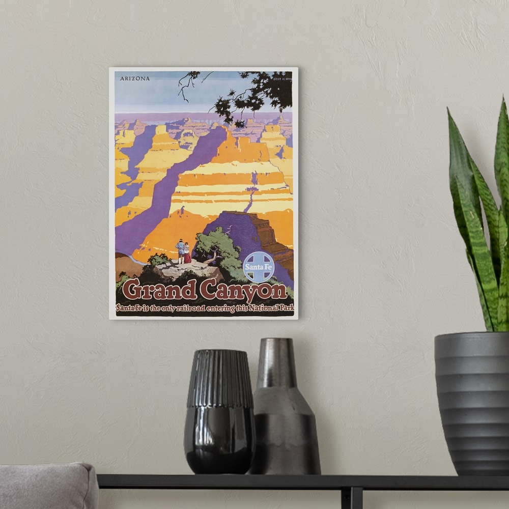 A modern room featuring Grand Canyon Poster By Oscar Bryn