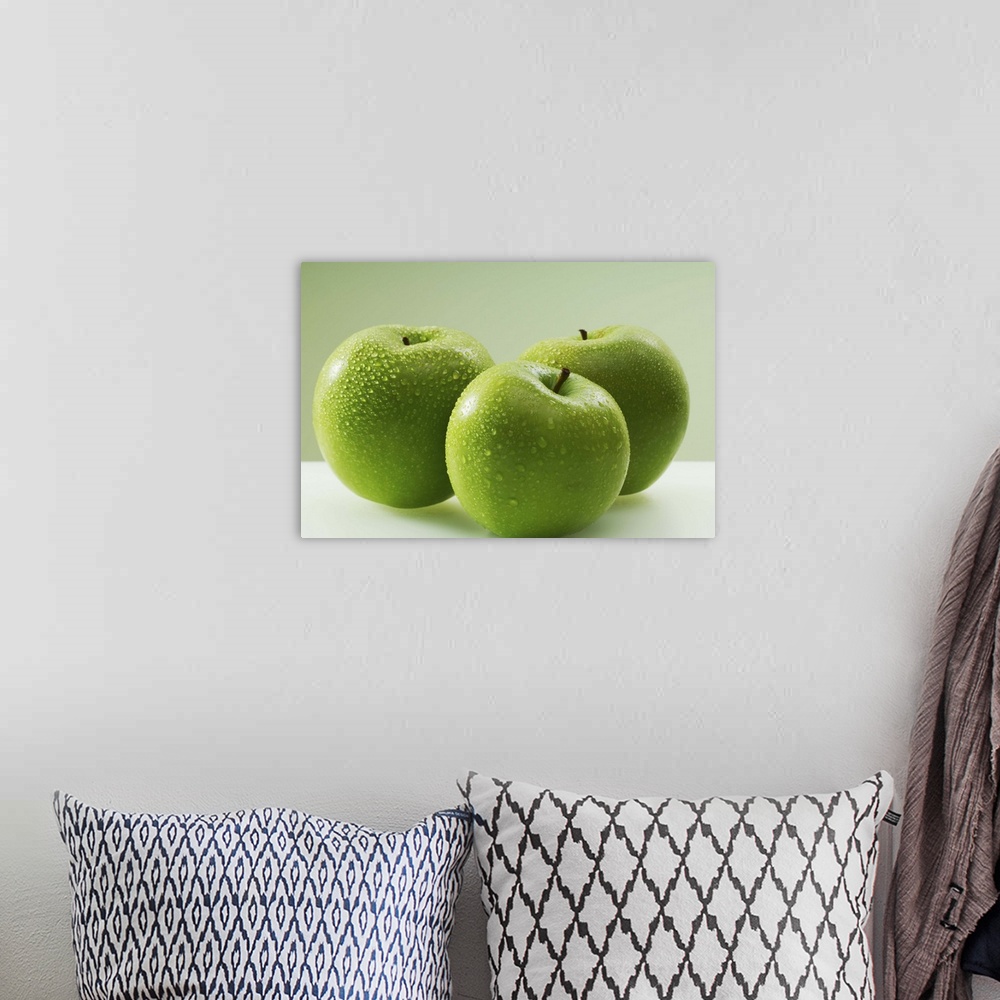 A bohemian room featuring Granny Smith apples