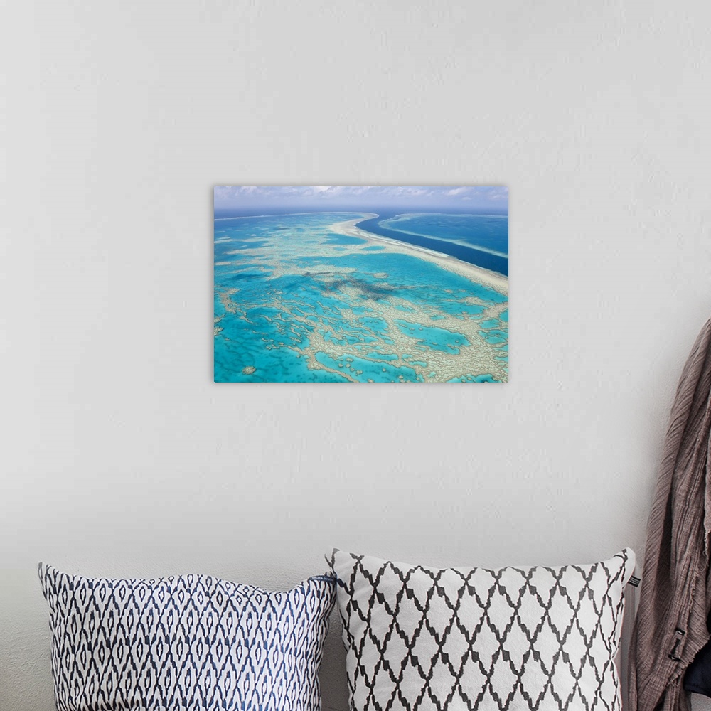 A bohemian room featuring Aerial view of Great Barrier Reef, Queensland, Australia