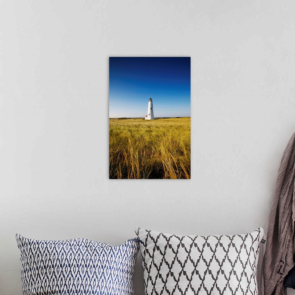 A bohemian room featuring Great Point Lighthouse on Nantucket Island.