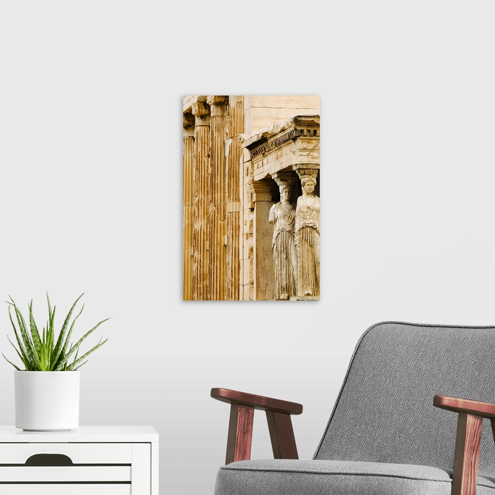 A modern room featuring Greece, Athens, Acropolis, Caryatids on Erechtheum