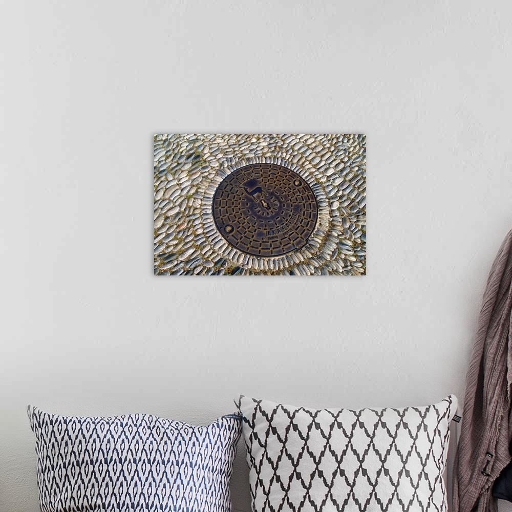A bohemian room featuring Greece, Rhodes, Manhole cover with symbol of Rhodes