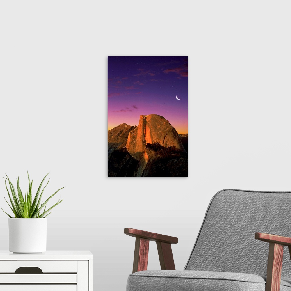 A modern room featuring Half Dome At Twilight