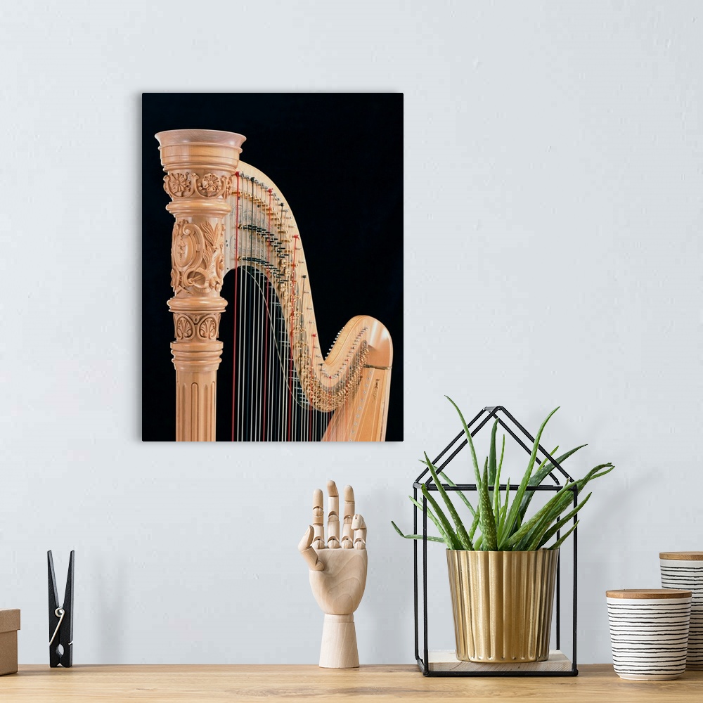 A bohemian room featuring Harp
