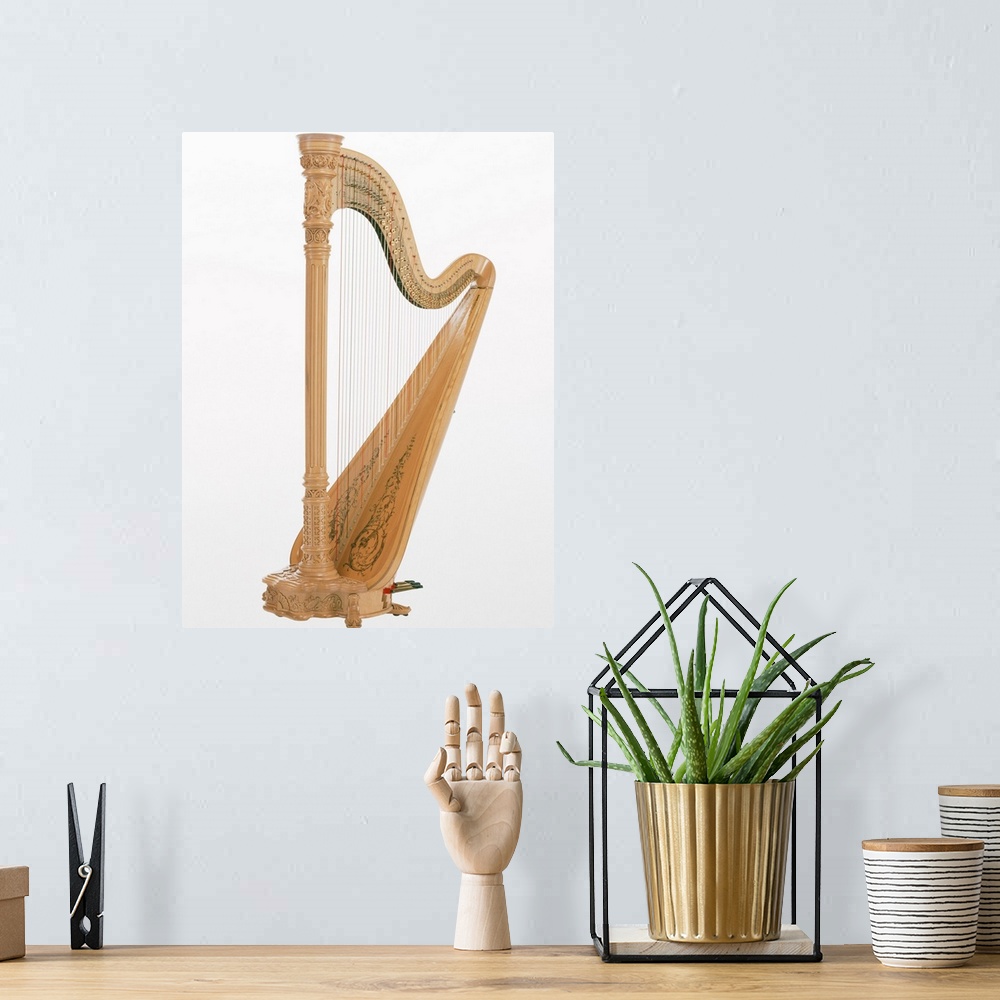 A bohemian room featuring Harp