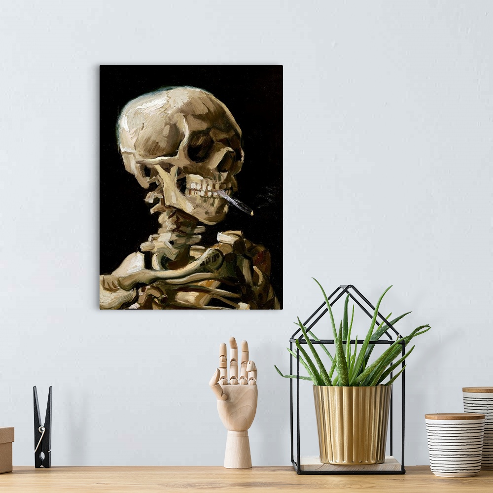 A bohemian room featuring Vincent van Gogh (French, 1853-1890), Head of a Skeleton with a Burning Cigarette, January-Februa...