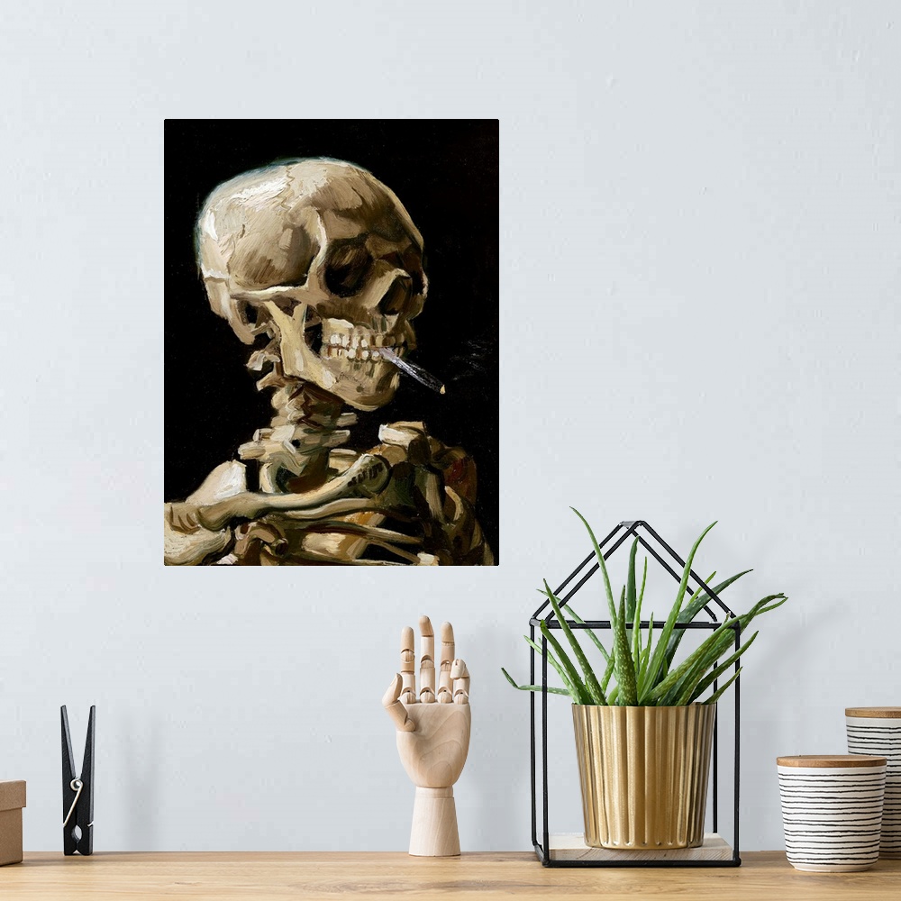 A bohemian room featuring Vincent van Gogh (French, 1853-1890), Head of a Skeleton with a Burning Cigarette, January-Februa...