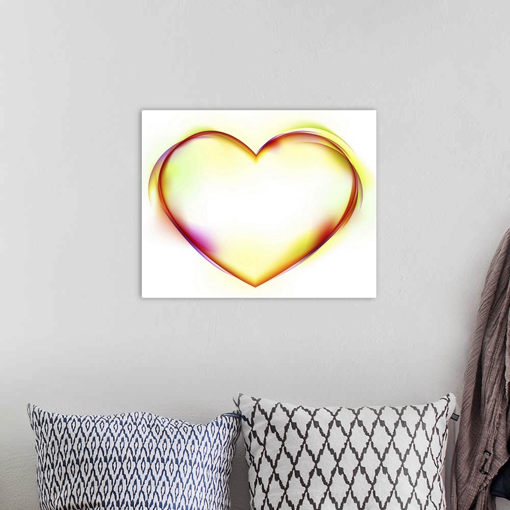 A bohemian room featuring Heart shape on white background