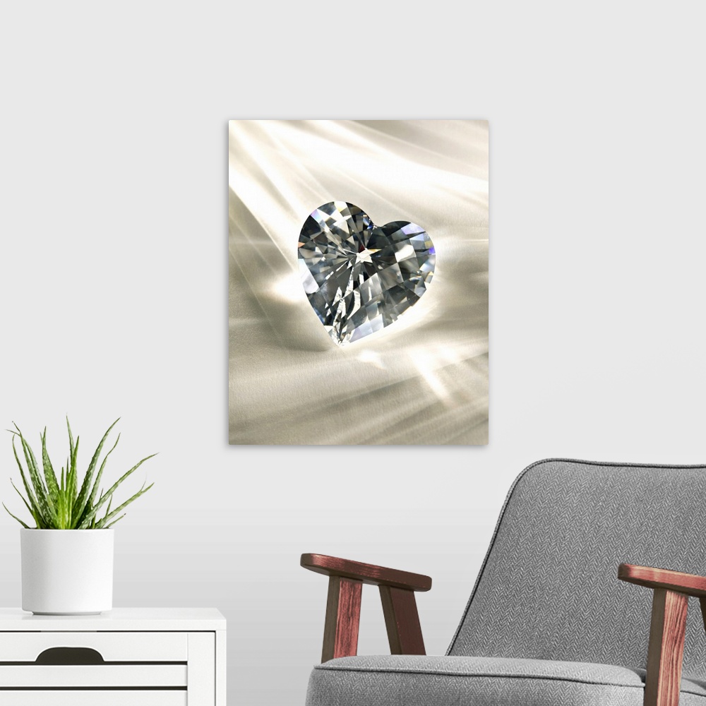 A modern room featuring Heart-shaped diamond