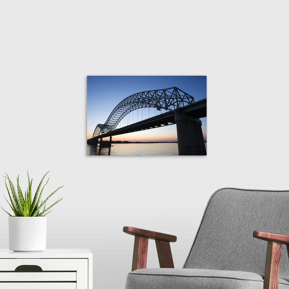 A modern room featuring Hernando Desoto Bridge over the Mississippi River, Memphis