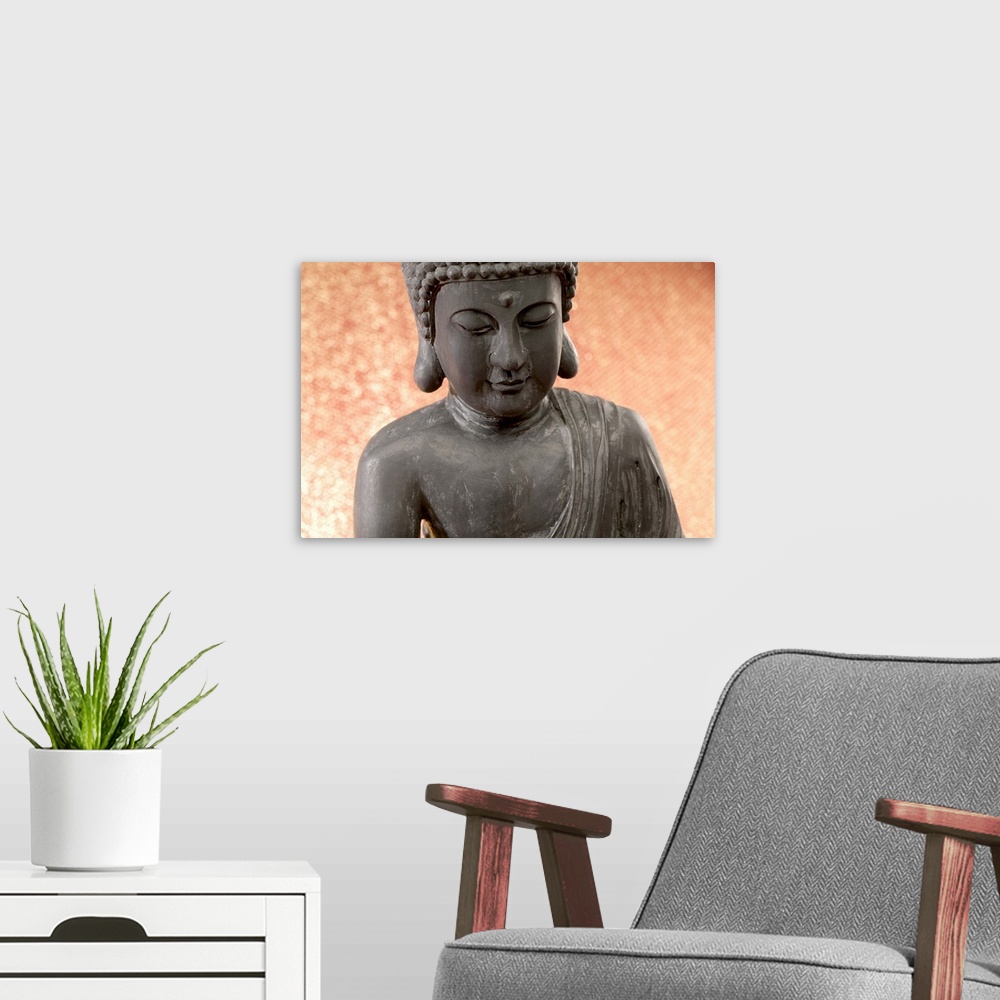 A modern room featuring Hindu Buddha statue