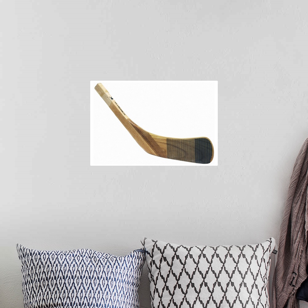 A bohemian room featuring hockey stick