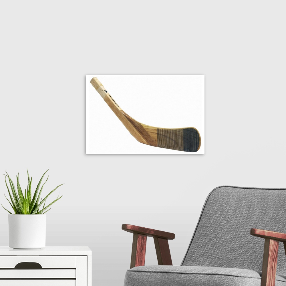 A modern room featuring hockey stick