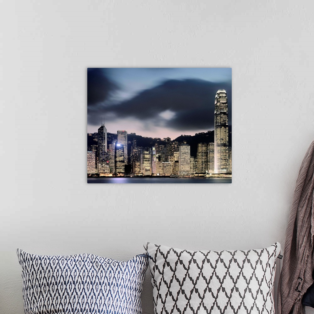 A bohemian room featuring Hong Kong Skyline And Financial District At Dusk