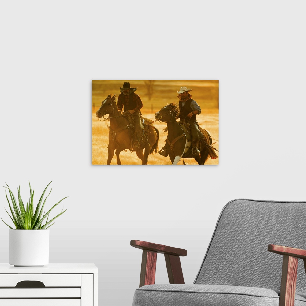 A modern room featuring Horseback Riders