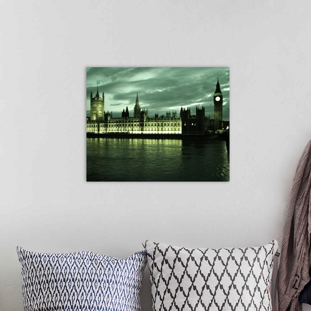 A bohemian room featuring Houses of Parliament and Big Ben in London, England