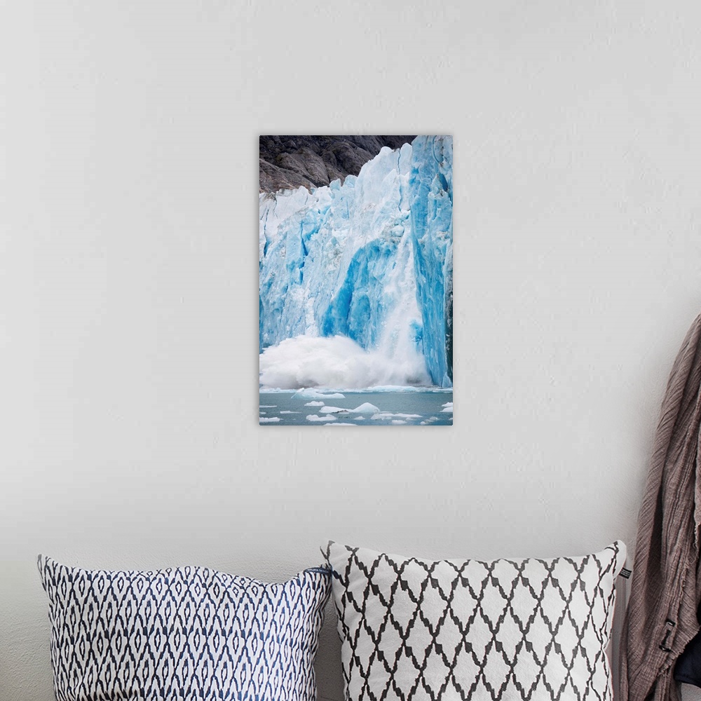 A bohemian room featuring Icebergs calving from face of Dawes Glacier along Endicott Arm.